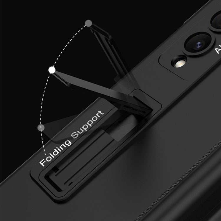 For Samsung Galaxy Z Fold4 GKK Magnetic Hinge Flip Phone Case with Pen Holder & Holder(Silver) - Galaxy Z Fold4 5G Cases by GKK | Online Shopping South Africa | PMC TechLife | Buy Now Pay Later Mobicred