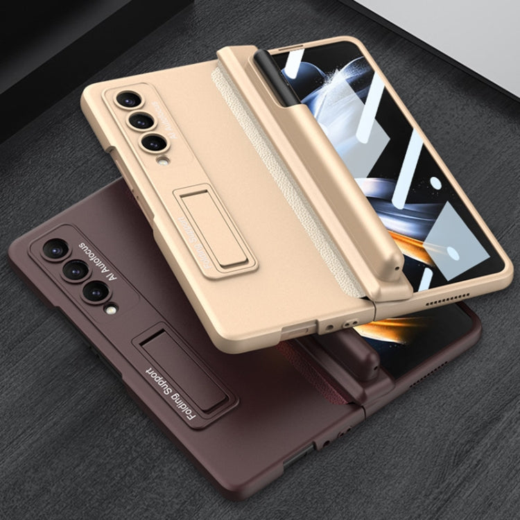 For Samsung Galaxy Z Fold4 GKK Magnetic Hinge Flip Phone Case with Pen Holder & Holder(Silver) - Galaxy Z Fold4 5G Cases by GKK | Online Shopping South Africa | PMC TechLife | Buy Now Pay Later Mobicred