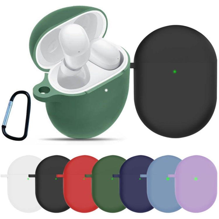 For Redmi Buds4 Silicone Earphone Protective Case with D Carabiner(Black) - Xiaomi Earphone Case by PMC TechLife | Online Shopping South Africa | PMC TechLife