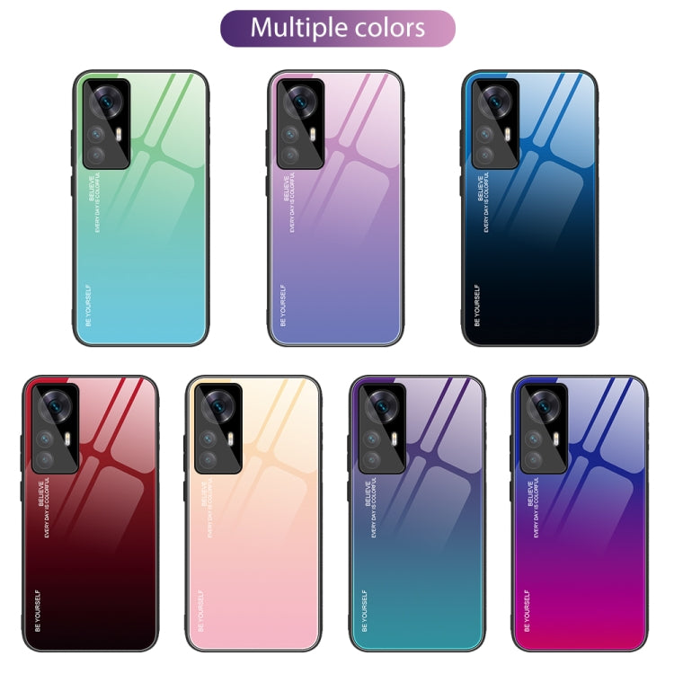 For Xiaomi Redmi K50 Ultra / 12T / 12T Pro Gradient Color Glass Phone Case(Red Black) - free shipping - PMC TechLife - Order now!