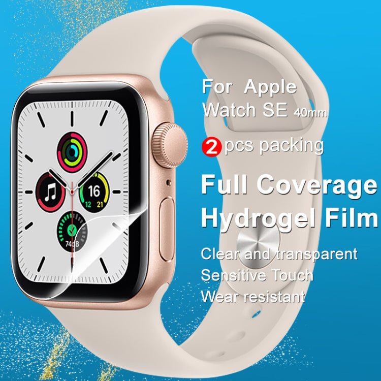 For Apple Watch SE 40mm 2pcs imak Curved Full Screen Hydrogel Film Protector - Screen Protector by imak | Online Shopping South Africa | PMC TechLife | Buy Now Pay Later Mobicred
