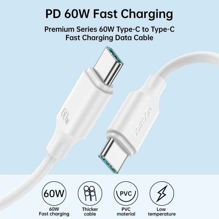 JOYROOM S-CC060A9 60W USB-C/Type-C to USB-C/Type-C Fast Charging Data Cable, Length: 1m(White) - USB-C & Type-C Cable by JOYROOM | Online Shopping South Africa | PMC TechLife | Buy Now Pay Later Mobicred