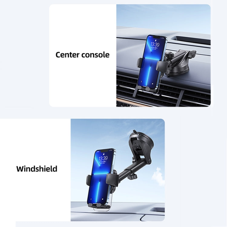 USAMS US-ZJ072 Car Center Console Retractable Transparent Holder(Black) - Universal Car Holders by USAMS | Online Shopping South Africa | PMC TechLife | Buy Now Pay Later Mobicred