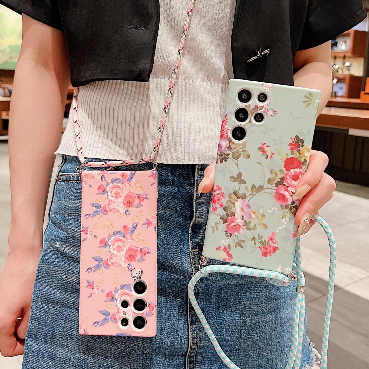 For Samsung Galaxy S22 5G Small Floral Lanyard Phone Case(White) - free shipping - PMC TechLife - Order now!