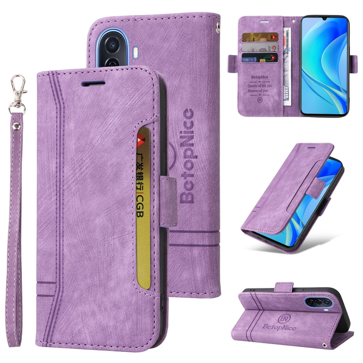 For Huawei nova Y70 / Y70 Plus / Enjoy 50 BETOPNICE Dual-side Buckle Leather Phone Case(Purple) - free shipping - PMC TechLife - Order now!