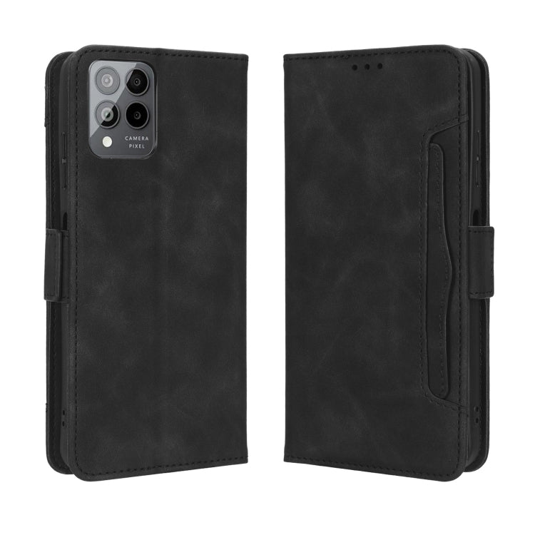 For T-Mobile REVVL 6 Pro 5G Skin Feel Calf Texture Card Slots Leather Phone Case(Black) - More Brand by PMC TechLife | Online Shopping South Africa | PMC TechLife