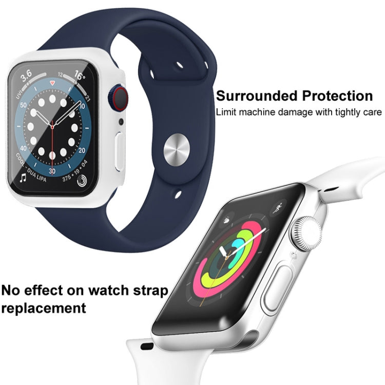For Apple Watch SE 2023 40 mm / SE 2022 40mm imak PC Frame Case with Tempered Glass Film(White) - Watch Cases by imak | Online Shopping South Africa | PMC TechLife | Buy Now Pay Later Mobicred