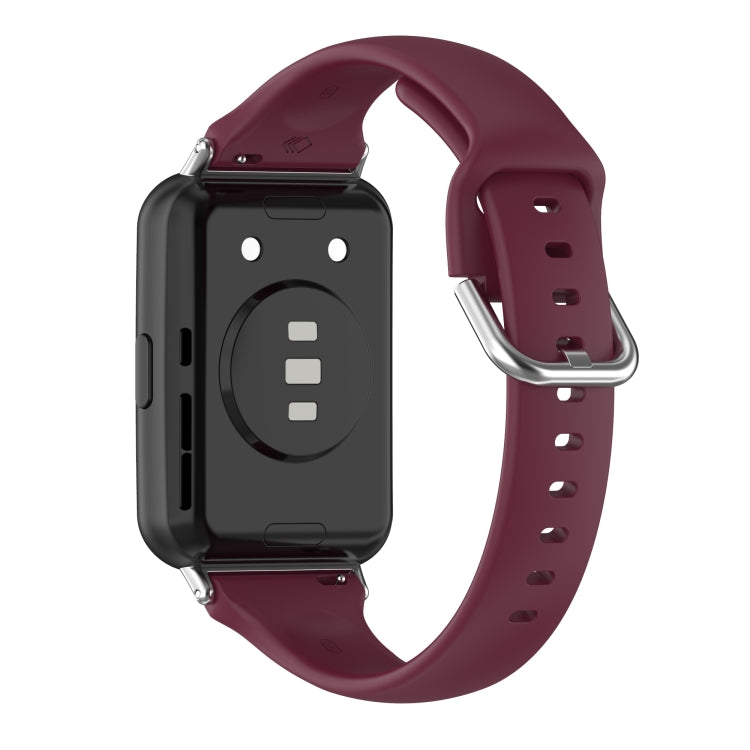 For Huawei Watch Fit 2 Small Waist Silicone Watch Band, Size:S(Wine Red) - Watch Bands by PMC TechLife | Online Shopping South Africa | PMC TechLife | Buy Now Pay Later Mobicred