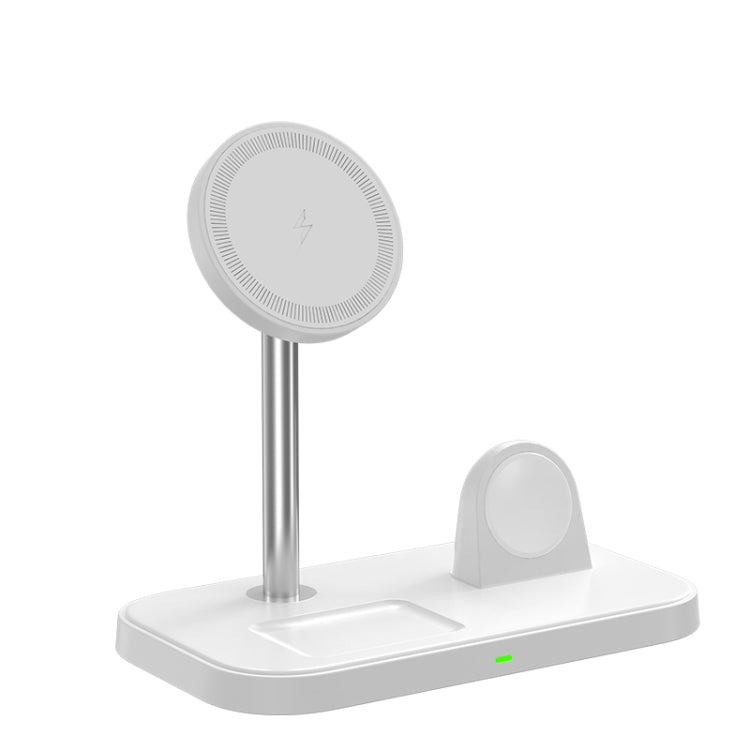 WA22 3 in 1 Magnetic Wireless Charger Phone Holder for iPhone 12 / 13 / 14 Series Phones & AirPods(White) - Wireless Charger by PMC TechLife | Online Shopping South Africa | PMC TechLife
