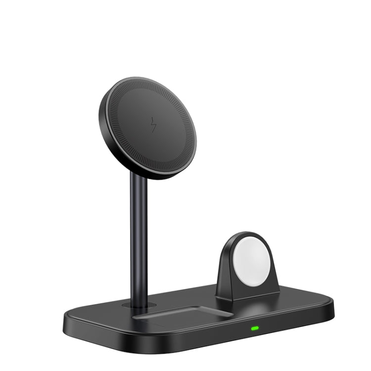 WA22 3 in 1 Magnetic Wireless Charger Phone Holder for iPhone 12 / 13 / 14 Series Phones & AirPods(Black) - Wireless Charger by PMC TechLife | Online Shopping South Africa | PMC TechLife