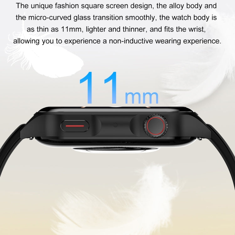 Ochstin 5HK28 1.78 inch Square Screen Silicone Strap Smart Watch Supports Bluetooth Call Function/Blood Oxygen Monitoring(Black) - free shipping - PMC TechLife - Order now!