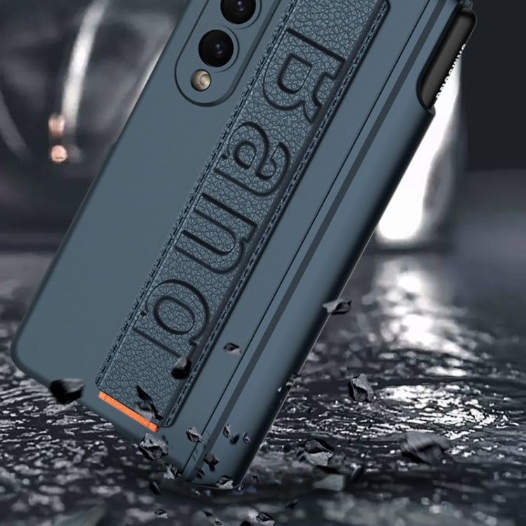 For Samsung Galaxy Z Fold4 GKK Integrated Magnetic Folding Hinge Phone Case with Wrist Strap & Pen Holder(Green) - free shipping - PMC TechLife - Order now!