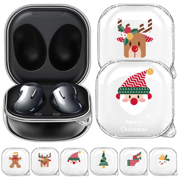 For Samsung Galaxy Buds Live Christmas Transparent TPU Earphone Case(Snowman) - Samsung Earphone Case by PMC TechLife | Online Shopping South Africa | PMC TechLife