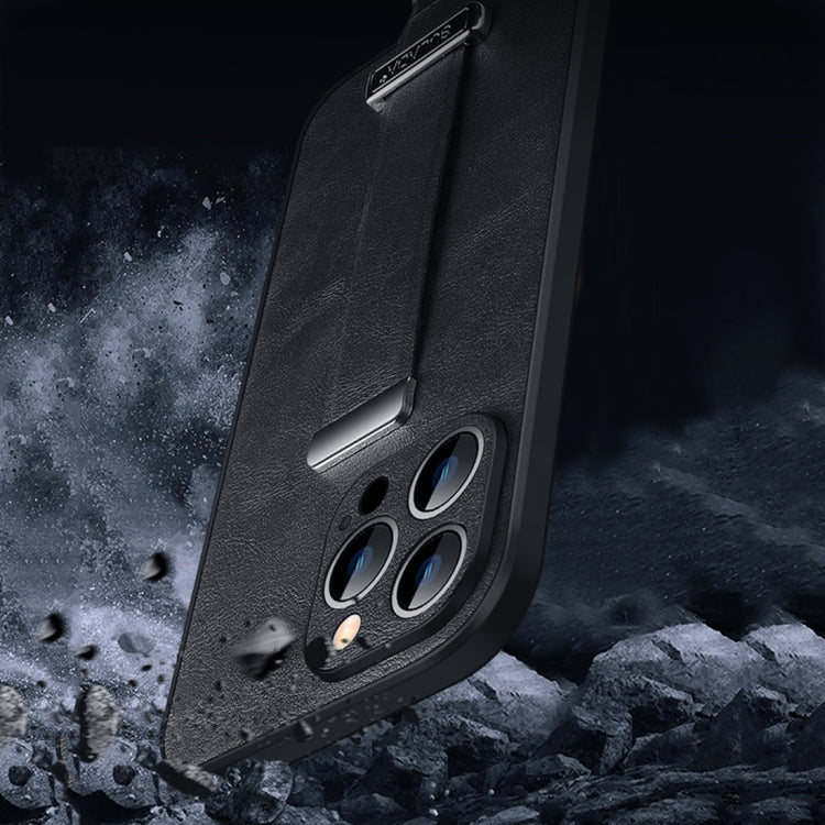 For iPhone 14 Pro Max SULADA Cool Series PC + Leather Texture Skin Feel Phone Case(Black) - iPhone 14 Pro Max Cases by SULADA | Online Shopping South Africa | PMC TechLife | Buy Now Pay Later Mobicred