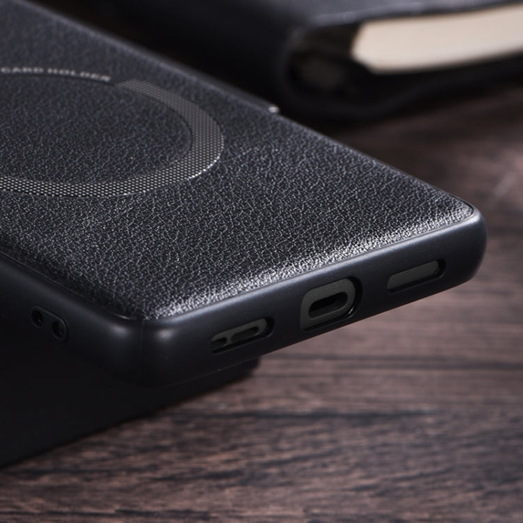 For Google Pixel 7 Pro Magsafe Magnetic Ring Leather Texture Phone Case(Black) - free shipping - PMC TechLife - Order now!