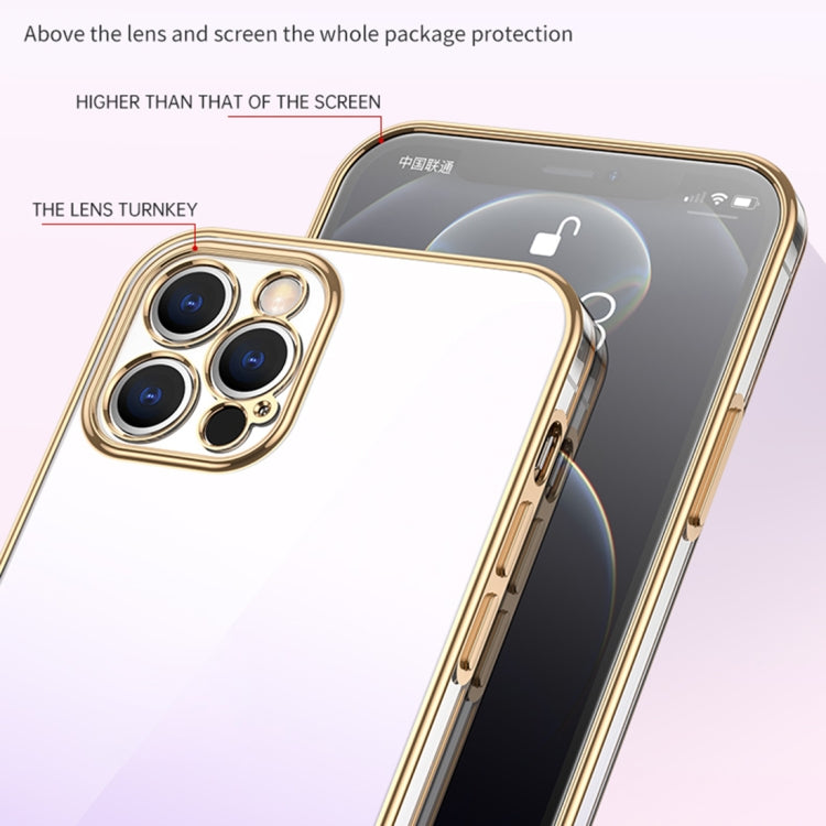 For iPhone 14 SULADA Iridescence Series Plating Transparent Gradient Phone Case(Gold) - iPhone 14 Cases by SULADA | Online Shopping South Africa | PMC TechLife | Buy Now Pay Later Mobicred