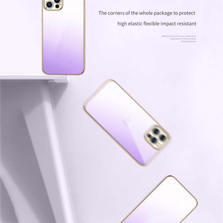 For iPhone 14 Plus SULADA Iridescence Series Plating Transparent Gradient Phone Case(Gold) - iPhone 14 Plus Cases by SULADA | Online Shopping South Africa | PMC TechLife | Buy Now Pay Later Mobicred
