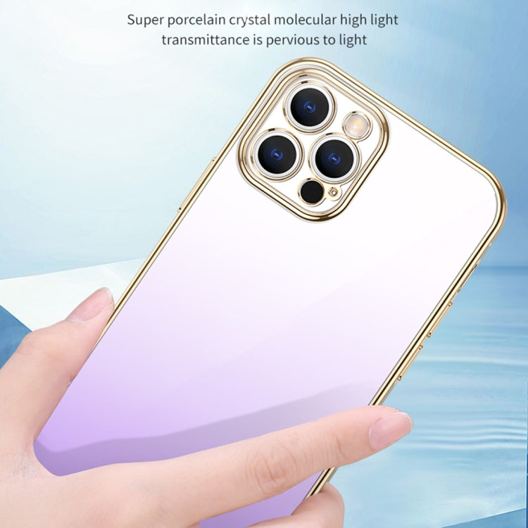 For iPhone 14 Plus SULADA Iridescence Series Plating Transparent Gradient Phone Case(Purple) - iPhone 14 Plus Cases by SULADA | Online Shopping South Africa | PMC TechLife | Buy Now Pay Later Mobicred