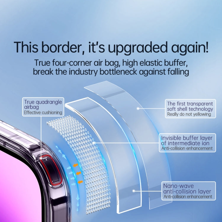 For iPhone 14 SULADA Crystal Steel Series TPU Transparent Phone Case(Blue) - iPhone 14 Cases by SULADA | Online Shopping South Africa | PMC TechLife