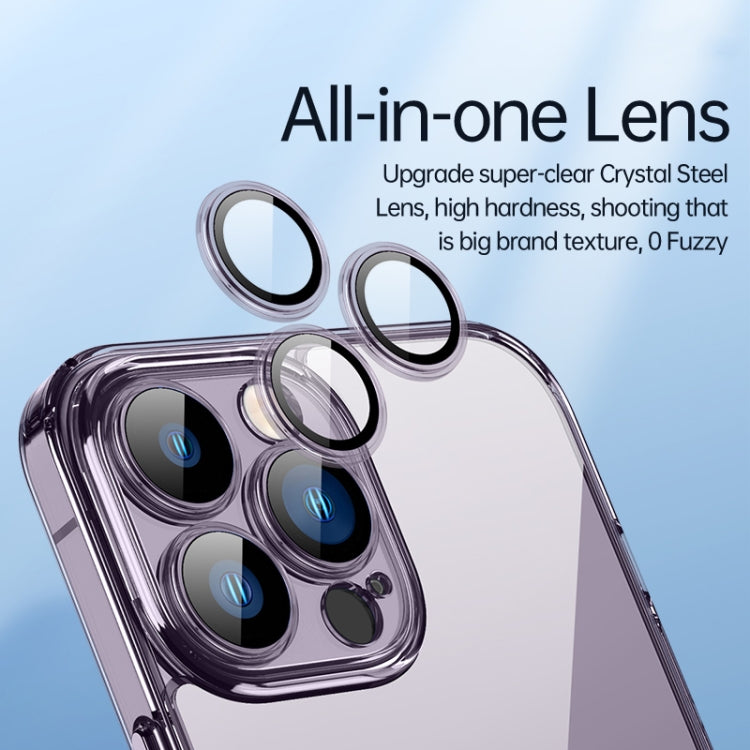 For iPhone 14 Plus SULADA Crystal Steel Series TPU Transparent Phone Case(Blue) - iPhone 14 Plus Cases by SULADA | Online Shopping South Africa | PMC TechLife | Buy Now Pay Later Mobicred