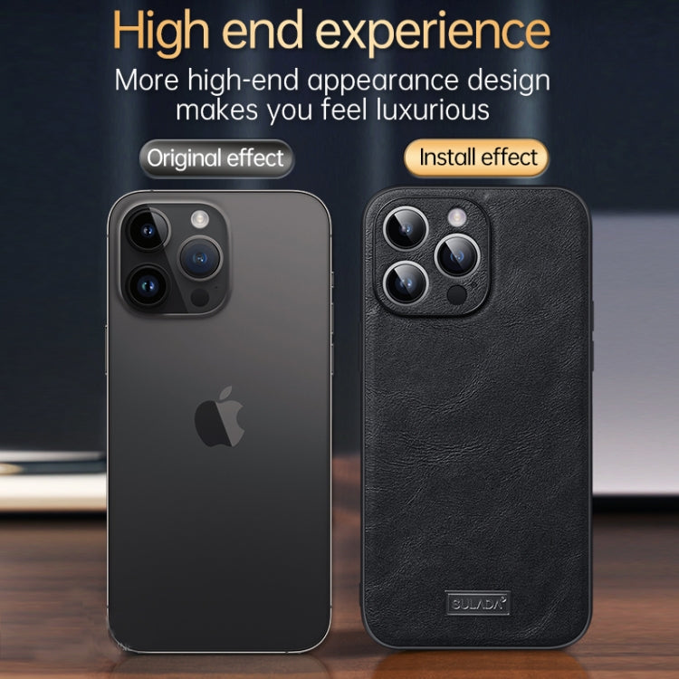 For iPhone 14 SULADA Shockproof TPU + Handmade Leather Phone Case(Orange) - iPhone 14 Cases by SULADA | Online Shopping South Africa | PMC TechLife