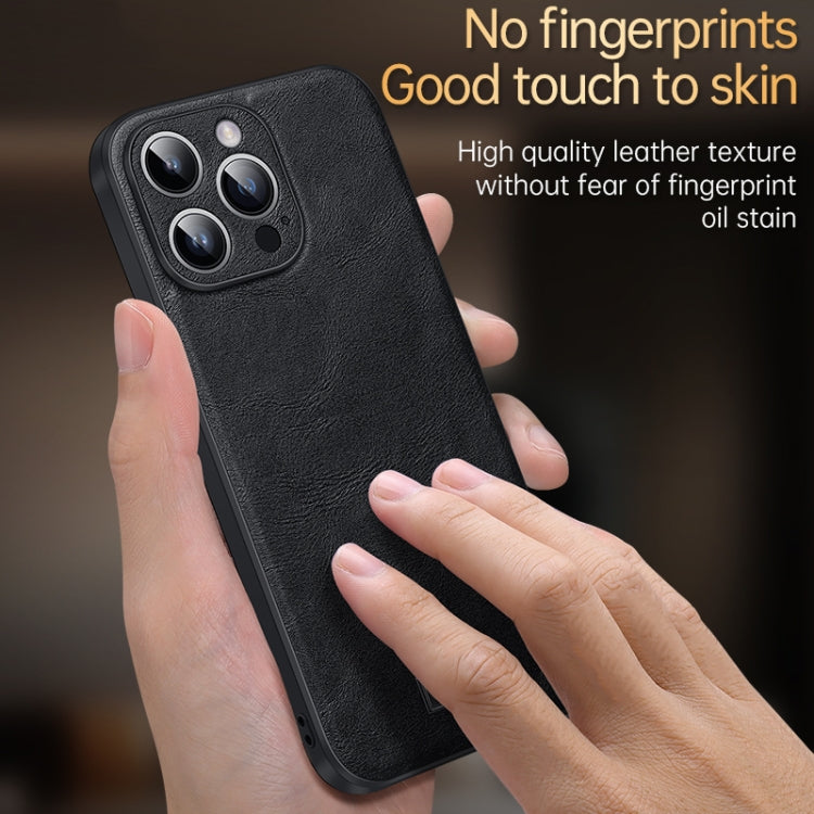 For iPhone 14 Plus SULADA Shockproof TPU + Handmade Leather Phone Case(Blue) - free shipping - PMC TechLife - Order now!