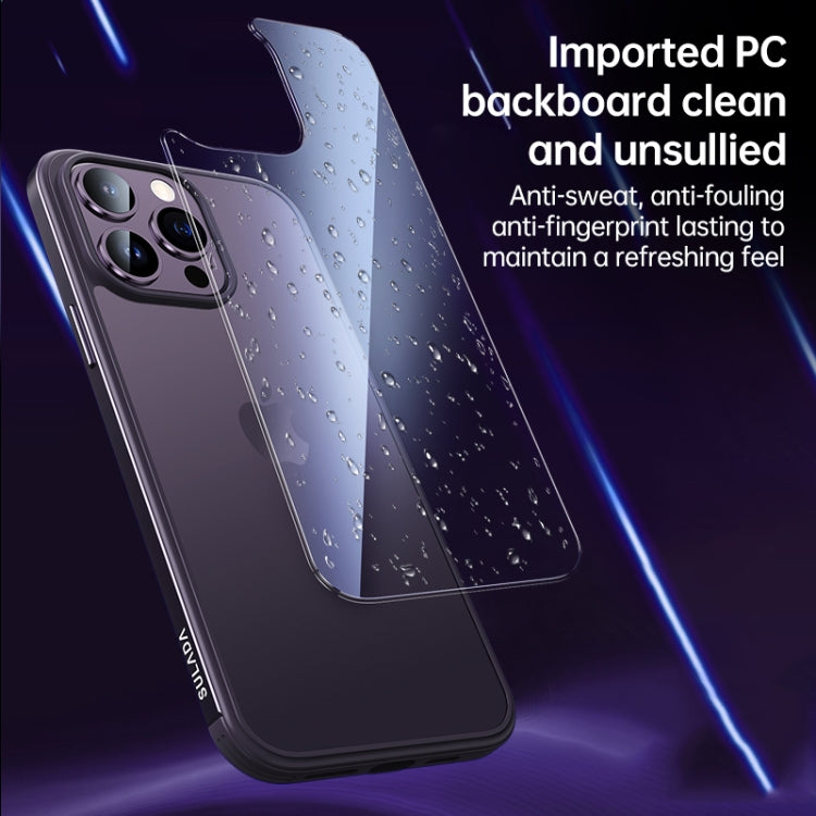 For iPhone 14 Plus SULADA Metal Frame + Nano Glass + TPU Phone Case(Dark Blue) - free shipping - PMC TechLife - Order now!