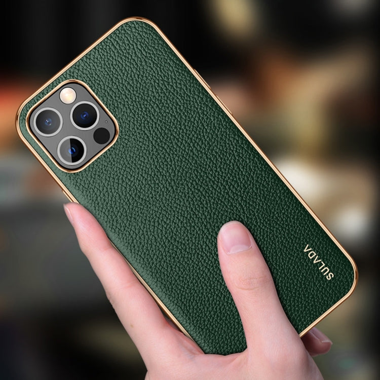 For iPhone 14 Pro SULADA Shockproof TPU + Handmade Leather Phone Case(Borwn) - iPhone 14 Pro Cases by SULADA | Online Shopping South Africa | PMC TechLife | Buy Now Pay Later Mobicred
