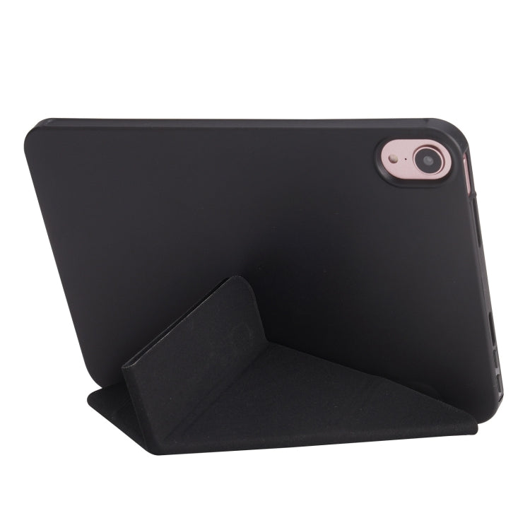 For iPad 2025 / 2022 Millet Texture PU + Silicone 3-folding Leather Tablet Case(Black) - iPad 2025 / 2022 Cases by PMC TechLife | Online Shopping South Africa | PMC TechLife | Buy Now Pay Later Mobicred