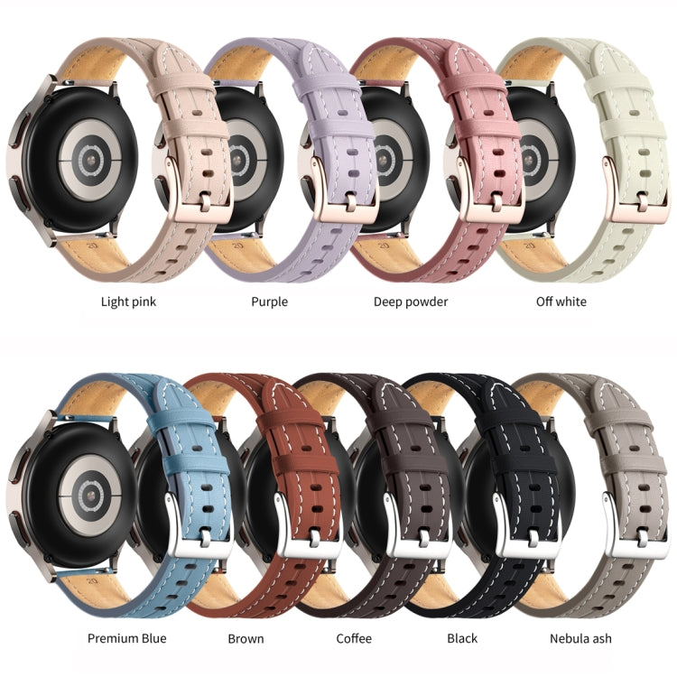 20mm Unusual Fluted Leather Watch Band(Light Pink) - 20mm Bands by PMC TechLife | Online Shopping South Africa | PMC TechLife | Buy Now Pay Later Mobicred