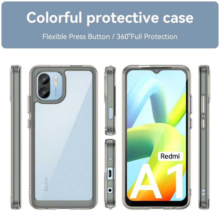 For Xiaomi Redmi A1 Colorful Series Acrylic + TPU Phone Case(Transparent Grey) - free shipping - PMC TechLife - Order now!