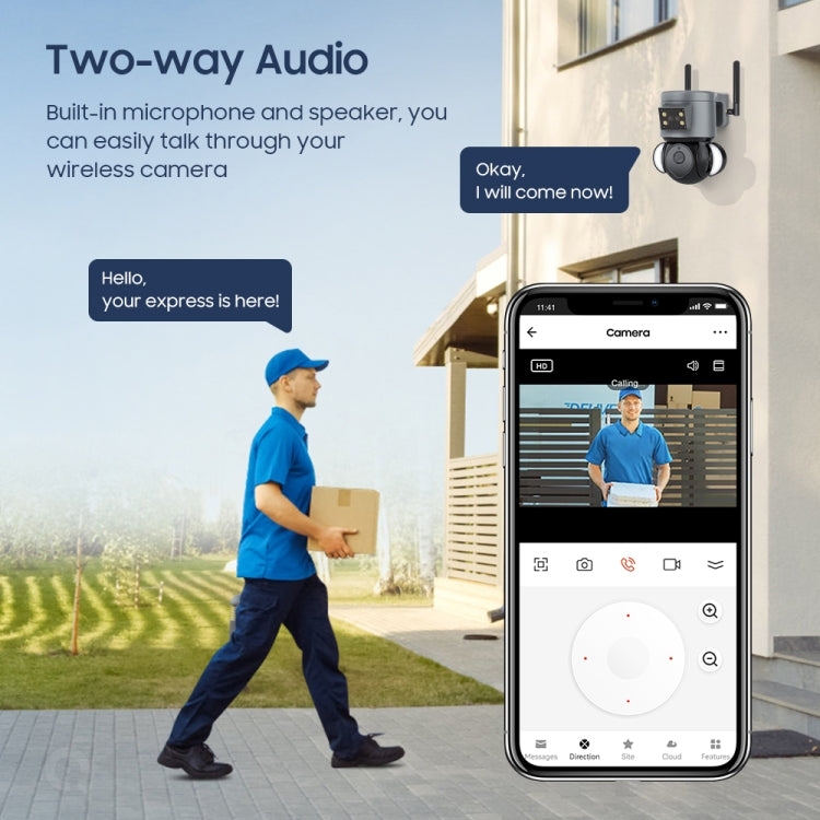 ST-429-4M-TY-4G 4MP 4G Smart Security Floodlight Camera Support Two-way Audio / Night Vision, EU 4G Frequency - free shipping - PMC TechLife - Order now!