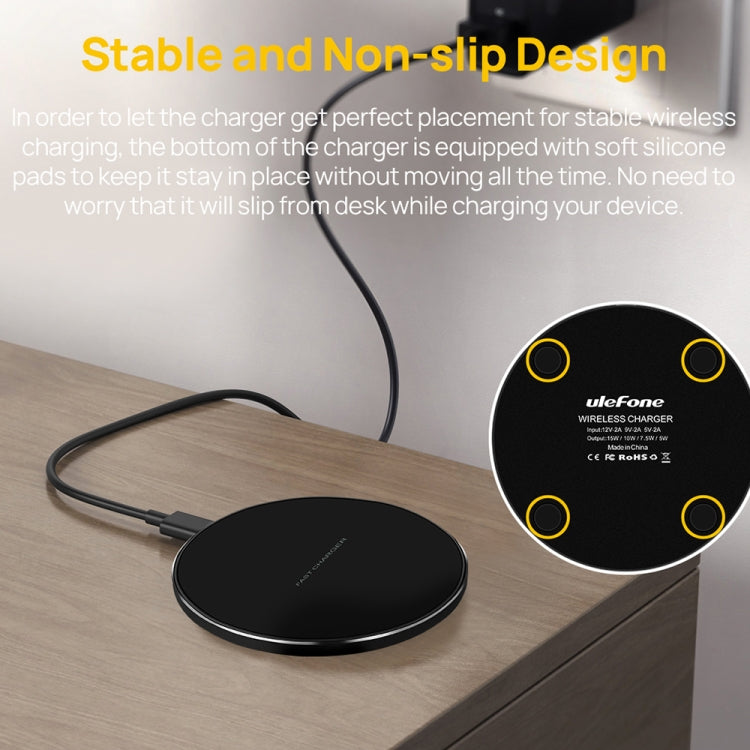 Ulefone UF005 15W Round Fast Charging Qi Wireless Charger(Black) - free shipping - PMC TechLife - Order now!