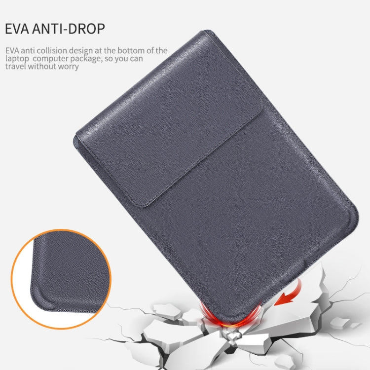 For MacBook 15 / 16 inch PU Leather 4 in 1 Laptop Bag with Functional Bracket(Black) - free shipping - PMC TechLife - Order now!