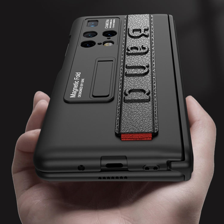 For Huawei Mate X2 GKK Magnetic Hinge Integrated Phone Case with Wrist Strap(Black) - free shipping - PMC TechLife - Order now!