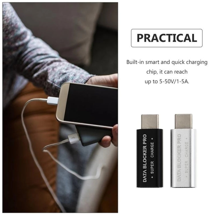 GE07 USB-C / Type-C Data Blocker Fast Charging Connector(Silver) - Converter & Adapter by PMC TechLife | Online Shopping South Africa | PMC TechLife