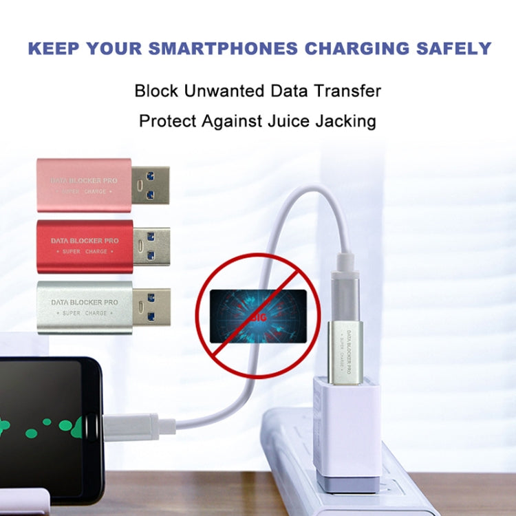 GE07 USB-C / Type-C Data Blocker Fast Charging Connector(Silver) - Converter & Adapter by PMC TechLife | Online Shopping South Africa | PMC TechLife