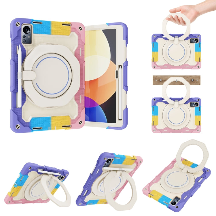 For Xiaomi Pad 5 Pro 12.4 Armor Contrast Color Silicone + PC Tablet Case(Colorful Pink) - Mi Pad 5 Pro 12.4 Case by PMC TechLife | Online Shopping South Africa | PMC TechLife
