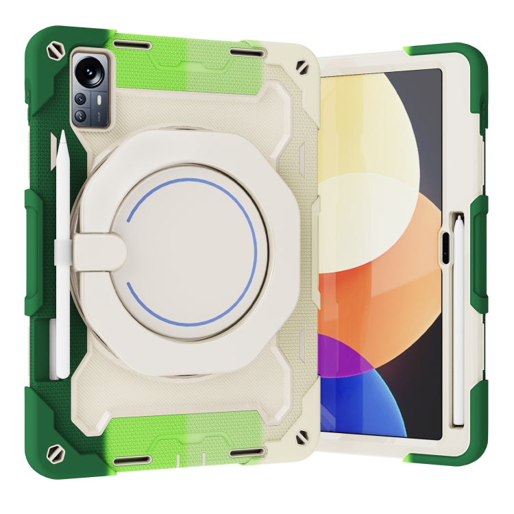 For Xiaomi Pad 5 Pro 12.4 Armor Contrast Color Silicone + PC Tablet Case(Colorful Green) - Mi Pad 5 Pro 12.4 Case by PMC TechLife | Online Shopping South Africa | PMC TechLife