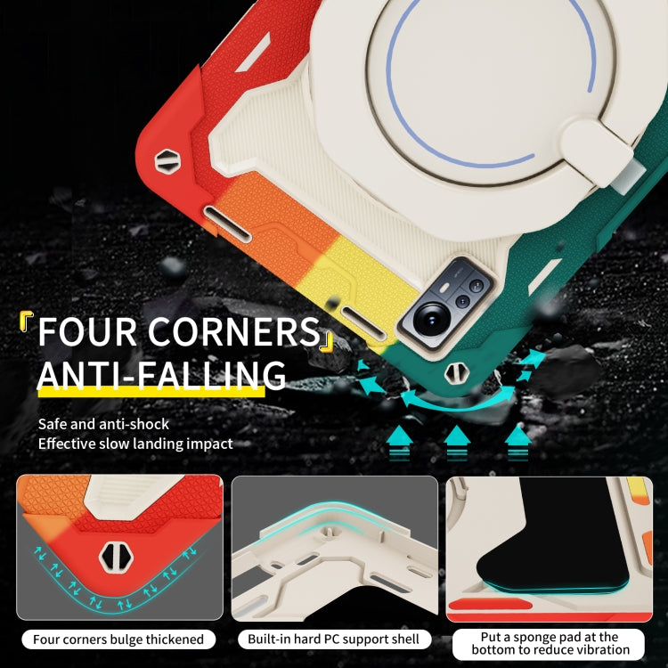 For Xiaomi Pad 5 Pro 12.4 Armor Contrast Color Silicone + PC Tablet Case(Colorful Green) - Mi Pad 5 Pro 12.4 Case by PMC TechLife | Online Shopping South Africa | PMC TechLife