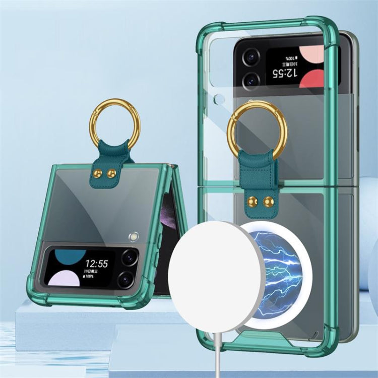 For Samsung Galaxy Z Flip4 GKK MagSafe Airbag Shockproof Phone Case with Ring Holder(Green) - Galaxy Z Flip4 5G Cases by GKK | Online Shopping South Africa | PMC TechLife
