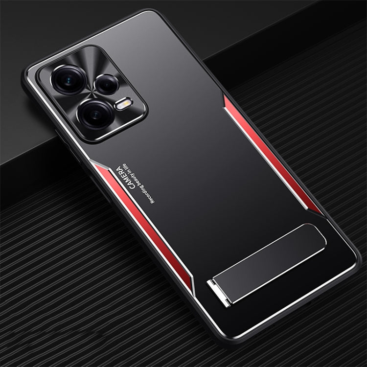 For Xiaomi Redmi Note 12 Pro 5G China Blade Series TPU + Titanium Alloy Phone Case with Holder(Black Red) - free shipping - PMC TechLife - Order now!