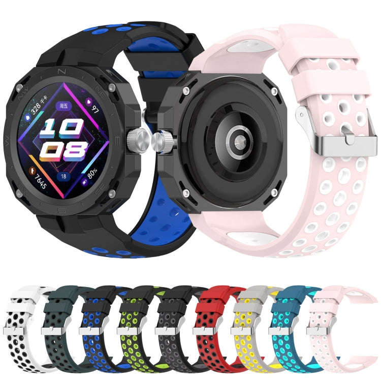 For Huawei Watch GT Cyber Two-color Silicone Watch Band(Black Fluorescent Green) - free shipping - PMC TechLife - Order now!