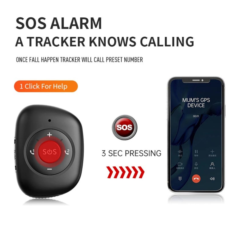 RF-V50 IP67 Waterproof 4G LTE 3G 2G GSM Elderly SOS Button Emergency Alarm GPS Tracker(Red) - Personal Tracker by PMC TechLife | Online Shopping South Africa | PMC TechLife