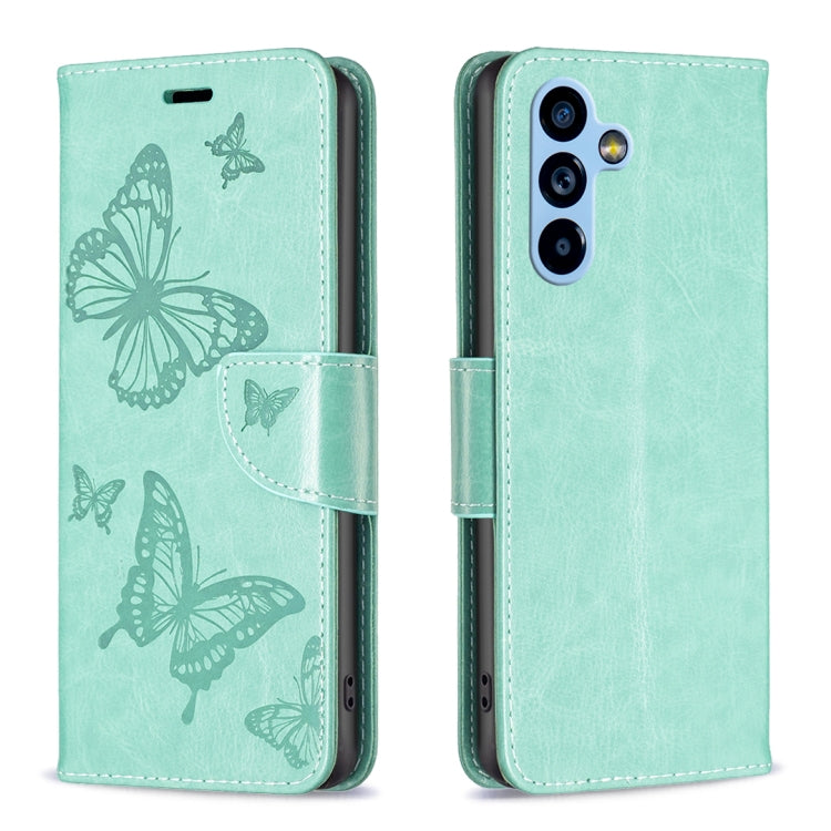 For Samsung Galaxy A54 5G Embossing Two Butterflies Pattern Leather Case(Green) - free shipping - PMC TechLife - Order now!