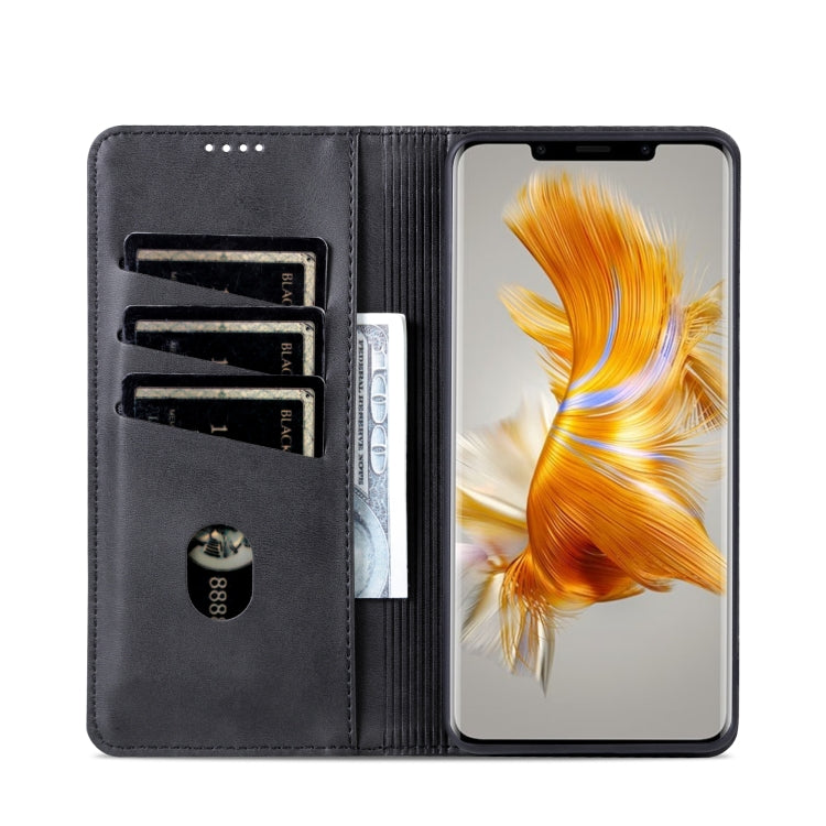 For Huawei Mate 50 Pro AZNS Magnetic Calf Texture Flip Leather Phone Case(Black) - free shipping - PMC TechLife - Order now!