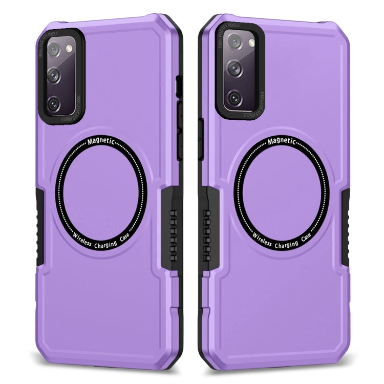 For Samsung Galaxy S20 FE MagSafe Shockproof Armor Phone Case(Purple) - Galaxy S20 FE Cases by PMC TechLife | Online Shopping South Africa | PMC TechLife