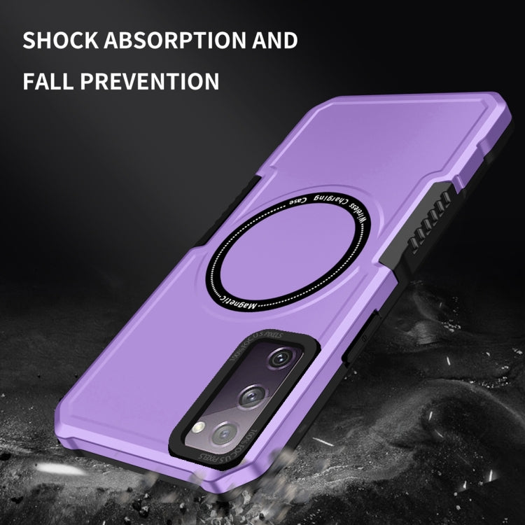 For Samsung Galaxy S20 FE MagSafe Shockproof Armor Phone Case(Purple) - Galaxy S20 FE Cases by PMC TechLife | Online Shopping South Africa | PMC TechLife
