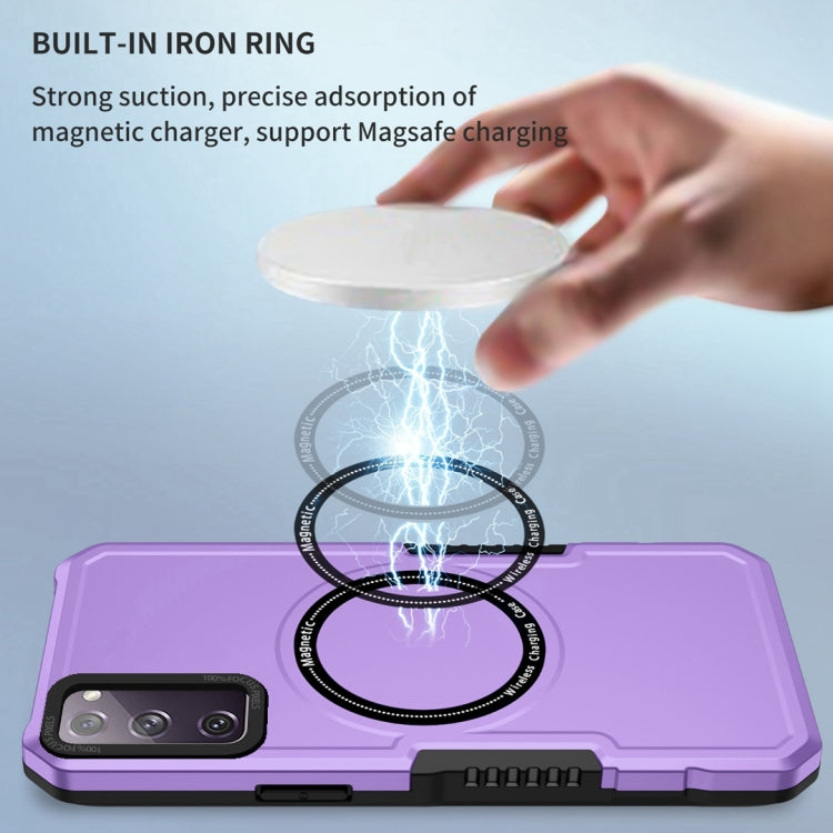 For Samsung Galaxy S20 FE MagSafe Shockproof Armor Phone Case(Purple) - Galaxy S20 FE Cases by PMC TechLife | Online Shopping South Africa | PMC TechLife
