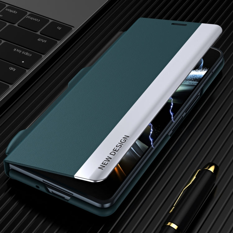 For Samsung Galaxy Z Fold4 Shockproof Full Coverage Leather Phone Case with Pen Slot(Green) - free shipping - PMC TechLife - Order now!